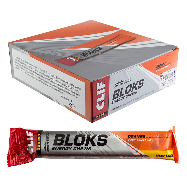 CLIFBAR FOOD CLF BLOK ORG w/CAFENE BXof18 118065