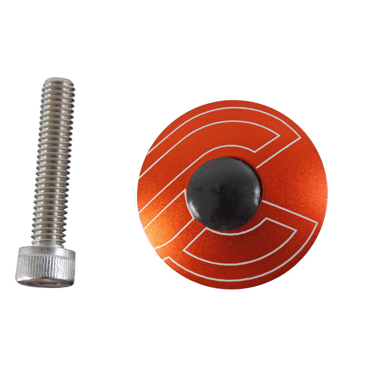 Top Cap Kit, Cinelli, 1-1/8" Alloy Steerers, Orange