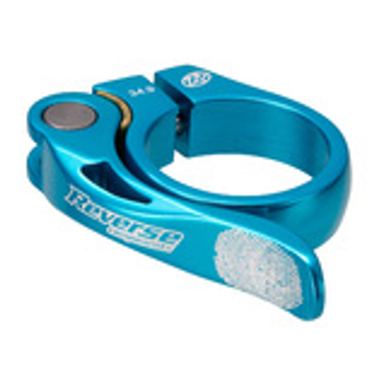 Long Life Q/R Seatpost Clamp, 34.9mm, Light Blue