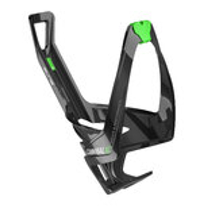 Cannibal XC Bottle Cage, Black Glossy - Green Graphic