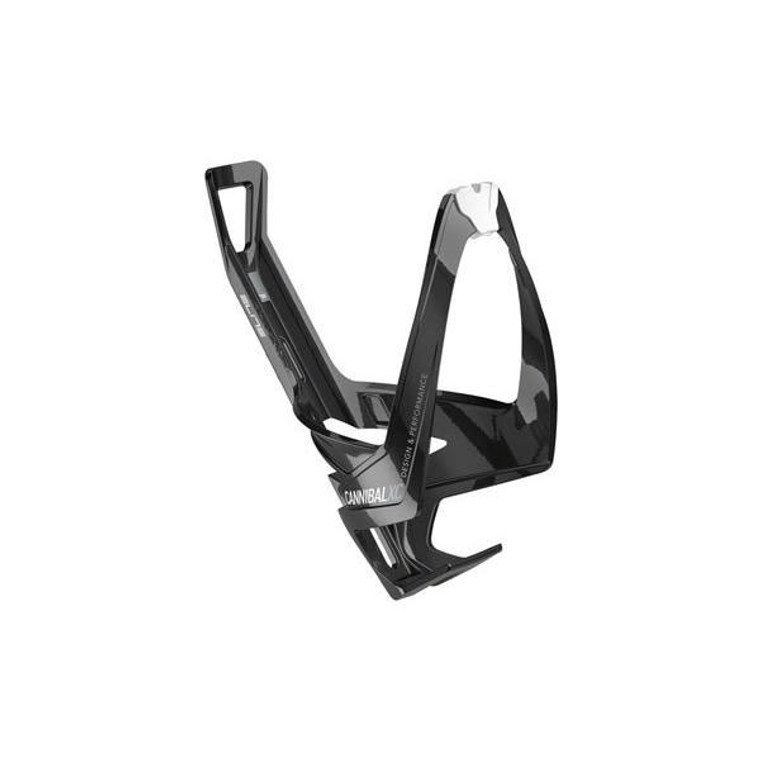 Cannibal XC Bottle Cage, Black Glossy - White Graphic