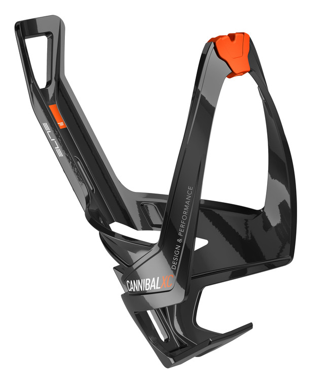 Cannibal XC Bottle Cage, Black Glossy - Orange Graphic