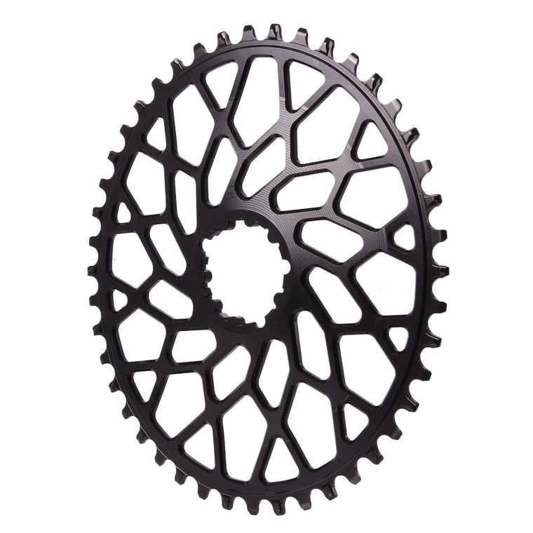 Spiderless GXP/BB30 DM CX Oval Chainring, 44T - Black