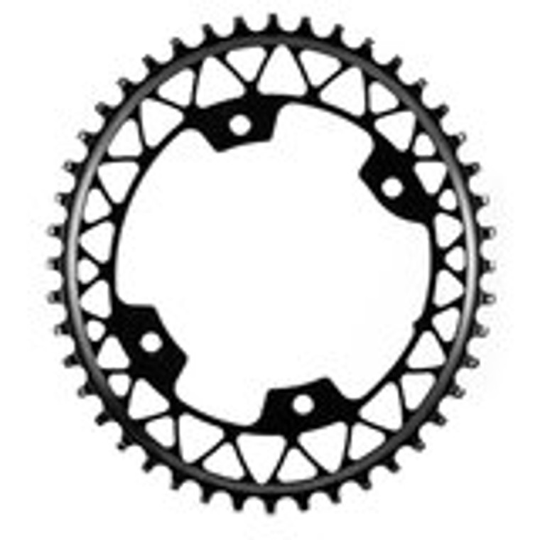 110BCD Asymmetric Gravel 1X Oval Chainring, 48T - Blac