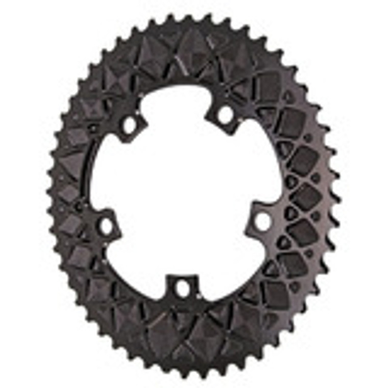 Premium Oval Road Chainring, 5x110BCD 50T - Black