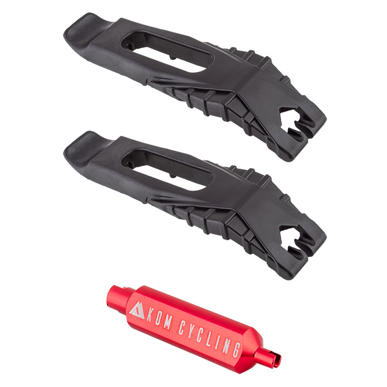 KOM CYCLING TOOL TIRE LEVERS KOM w/VALVE CORE COMBO TOOL PKof2 650245000000
