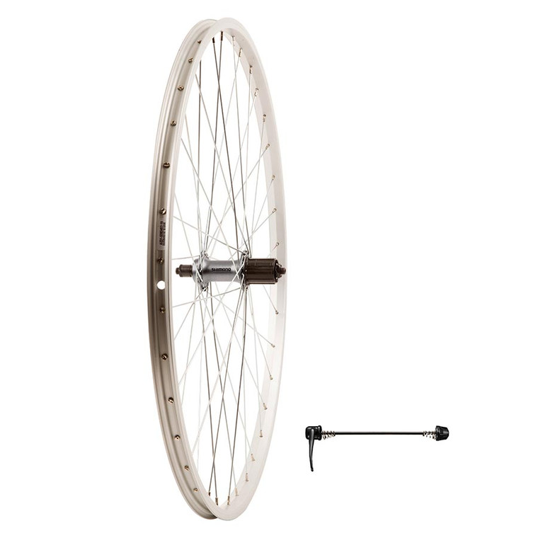 Wheel Shop, Alex X101 Silver/ Shimano Acera FH-T3000, Wheel, Rear, 700C / 622, Holes: 36, QR, 135mm, Rim, Shimano HG