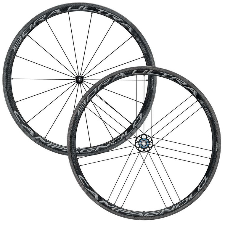 Campagnolo, Bora Ultra 35 Dark Tubular, Wheel, Front and Rear, 700C / 622, Holes: F: 18, R: 21, QR, F: 100, R: 130, Rim, Campagnolo, Set