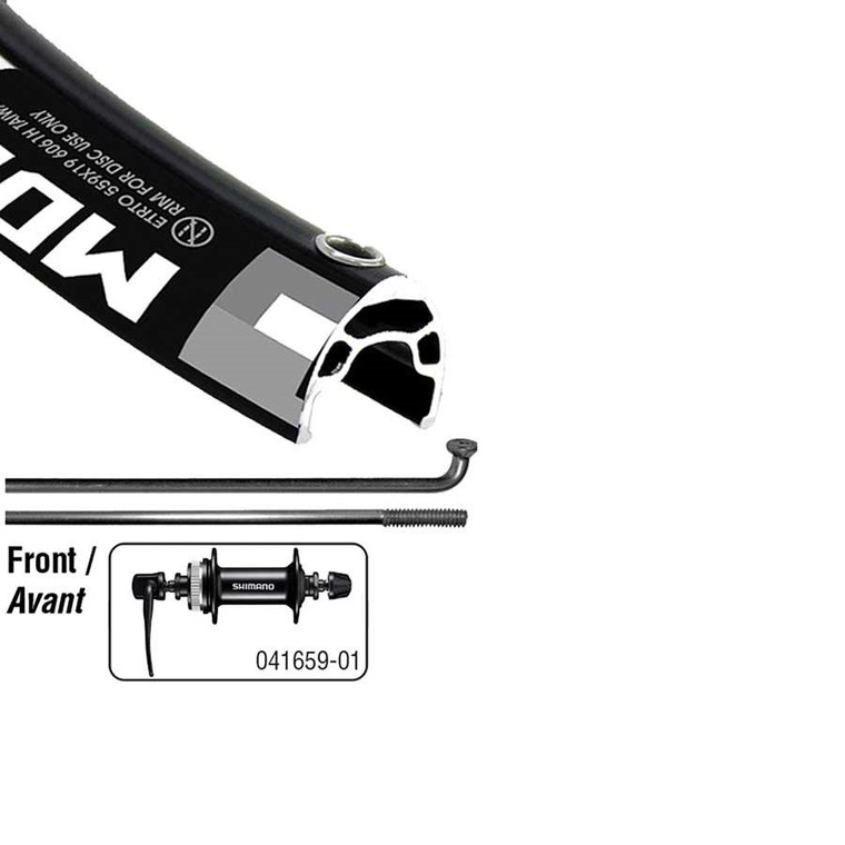 Wheel Shop, Alex MD19/ Shimano MT200 27.5'', Wheel, Front, 27.5'' / 584, Holes: 32, QR, 100mm, Disc Center Lock