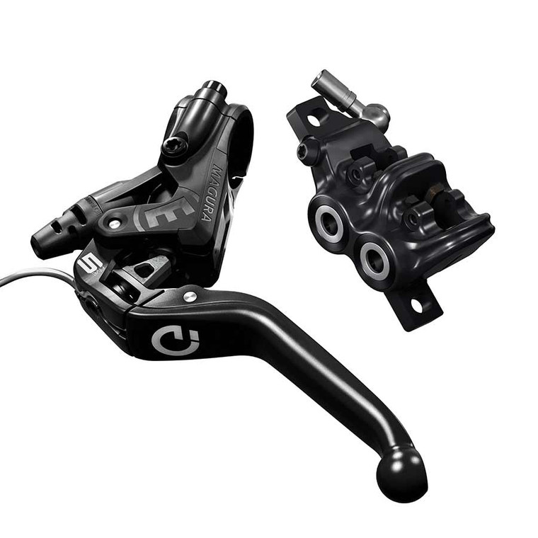 Magura, MT5e, MTB Hydraulic Disc Brake, Front or Rear, Post mount, Disc: Not included, Black