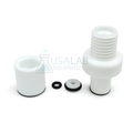 USA Lab PTFE thermometer adapter, 14/20 or 24/40 joint, with Buna compression gaskets; fits 3.5/5/6 mm probes on glassware.