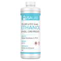 USA Lab 190 Proof Ethanol USP 95% in a 1-quart plastic bottle, high-purity lab-grade ethyl alcohol (colorless clear liquid), with prominent red hazard warning labels, product branding, and excise tax included in pricing. Ideal for small-scale lab, extraction, or testing use