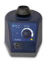 "USA Lab USA-MX-S Vortex Mixer – compact blue laboratory mixer with adjustable speed control knob, rubber mixing cup, and power switch for touch or continuous operation, designed for efficient sample agitation on benchtops."