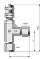 Superlok Inline Relief Valve, 1/2" O.D. Tube, Angle Pattern, Low Pressure, 300psi, 10 to 250psi adjustable range, 316SS - SS-RL4S8