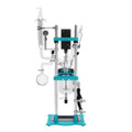 ack view of USA Lab 1L Benchtop Glass Reactor JRBT-1 with connections and support structure