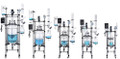 USA Lab 20L Single Jacketed Glass Reactor w/ Ultrasonic Wand