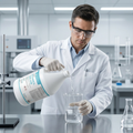 USA Lab Ethanol 200 Proof SDA 40B USP Grade Perfumers Alcohol, Scientist pouring ethanol