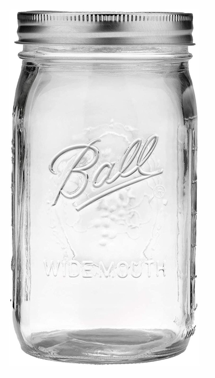 Pack of 12 BALL Wide Mouth Quart 32-Ounces Mason Jar with Lid and Band