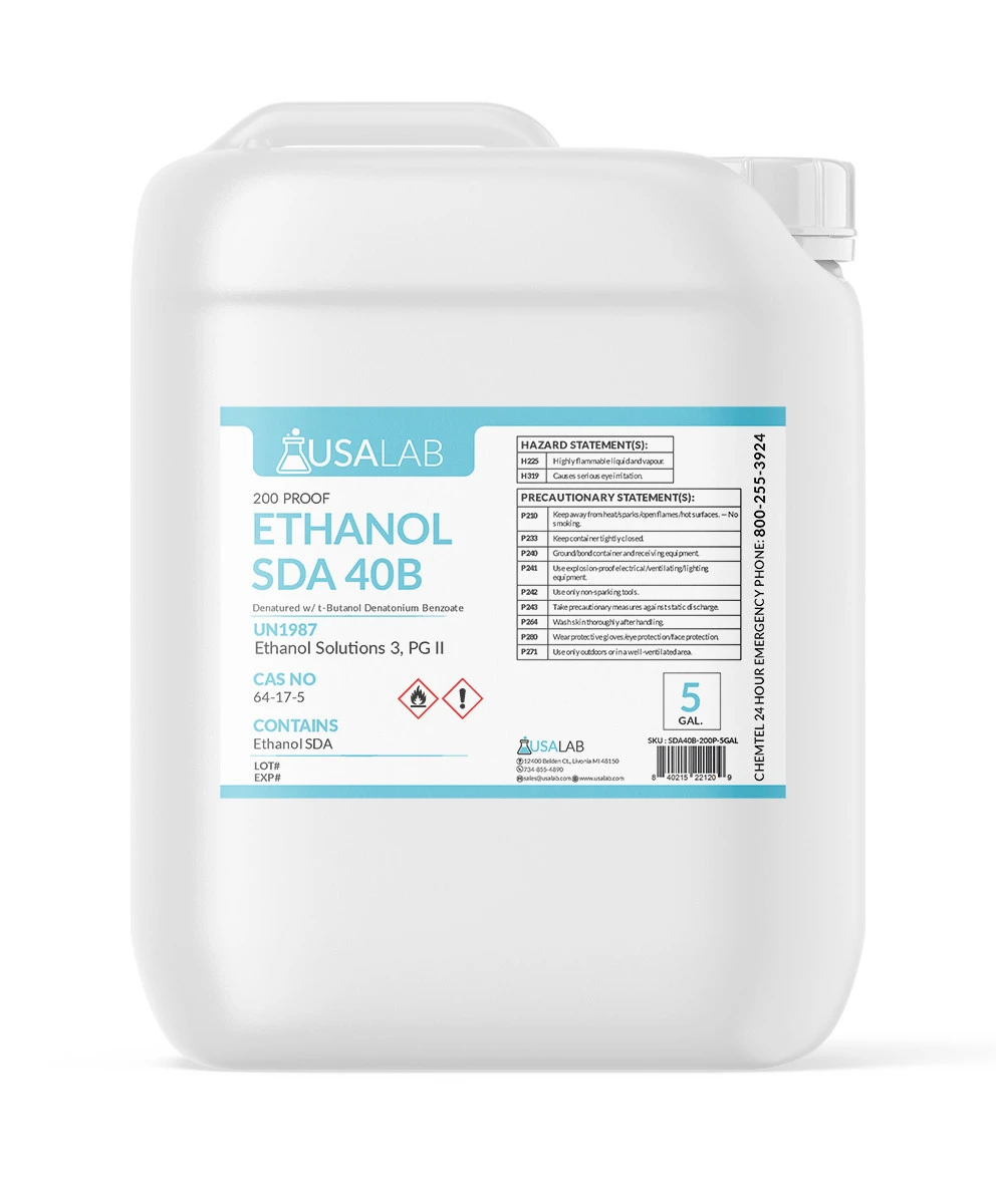 Ethanol 190 Proof SDA40B | 95% ABV | USA Lab