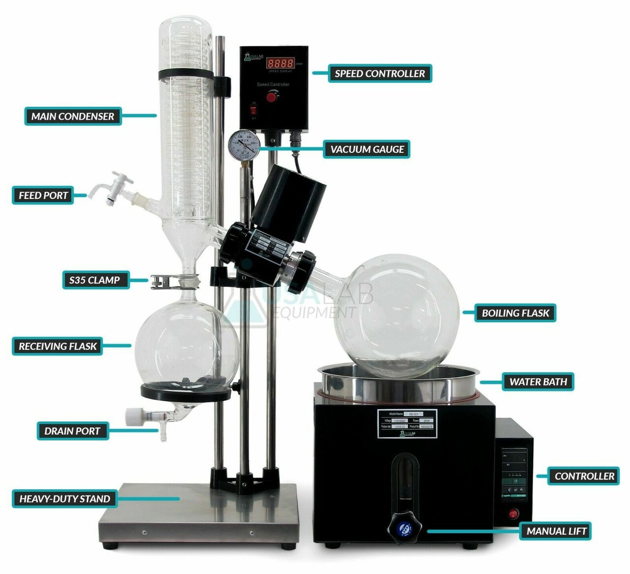 5L Rotovap Setup RE501 Water Aspirator Vacuum USA Lab