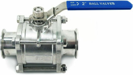 2" Tri-Clamp Ball Valve Sanitary Stainless 304 - 1000PSI