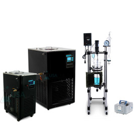 USA Lab 5L Single Jacketed Glass Reactor Turnkey System (Optional ETL Certification to UL and CSA Standards for Reactor) USA Lab 5L Single Jacketed Glass Reactor Turnkey System (Optional ETL Certification to UL and CSA Standards for Reactor)