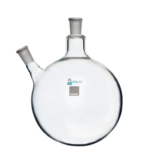 5L Round Bottom Receiving Flask - 2 neck 24/40