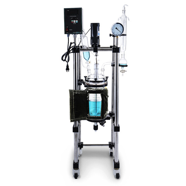 USA Lab 5L Single Jacketed Glass Reactor  (Optional ETL, Explosion Proof & Pneumatic Mixers)