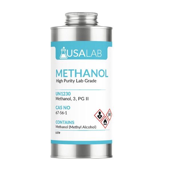 USA Lab Methanol high purity lab grade quart metal bottle