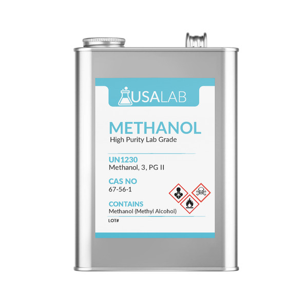 USA Lab Methanol high purity lab grade 1 gallon metal can