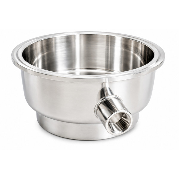 USA Lab 6 inch x 3 inch SS304 stainless steel collection base with 1/2 inch FNPT drain port