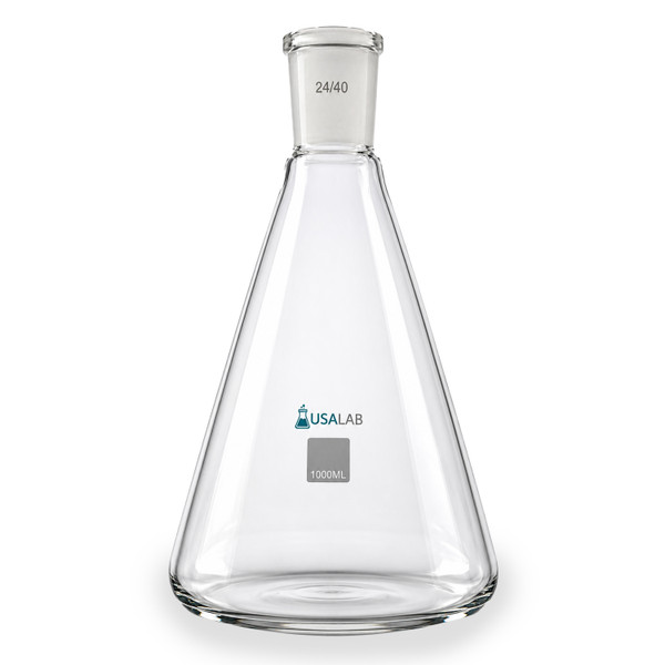 USA Lab Erlenmeyer Flask with 24/40 ground glass joint made from Borosilicate 3.3 glass
