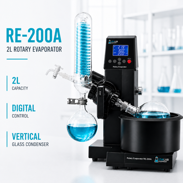 USA Lab Equipment 110V 2L Rotary Evaporator Rotovap RE-200A - 1 Year Warranty