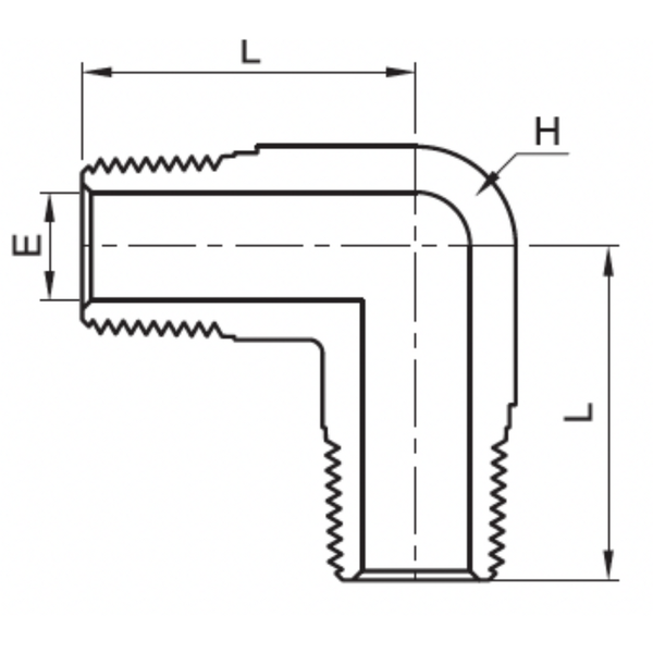 Superlok 1/2" MNPT Elbow