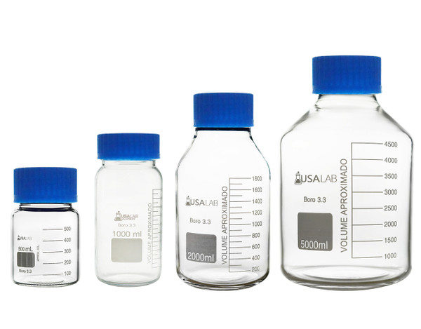 USA Lab GL80  Wide Mouth  Media Storage Bottle - 1L, 2L & 5L