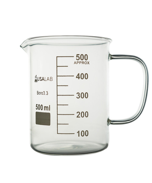 USA Lab 500ML Beaker Mug With Handle Borosilicate 3.3