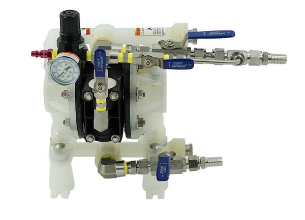 ARO Diaphragm Fluid Transfer Pump, 1/2" , Air Operated, 14 GPM (Constructed Of Polypropylene & Santoprene)