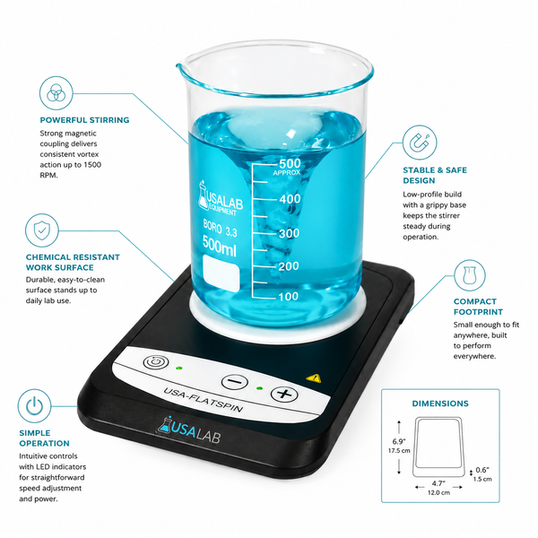 USA Lab FlatSpin Stirrer - TUV Certified