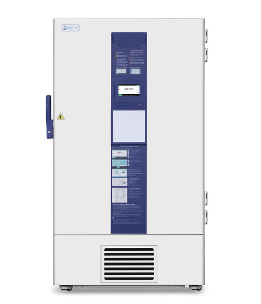 USA Lab UltraChill 29.59 Cu Ft – 86°C Upright Ultra-Low Freezer with digital touch-screen controls and UL Listed certification, designed for precision laboratory cold-storage applications.