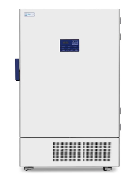 USA Lab EcoChill 33 Cu Ft Upright Ultra-Low Freezer – digital display unit capable of reaching -40°C, featuring high-efficiency insulation, stainless steel interior, and durable commercial design for laboratory cold storage.
