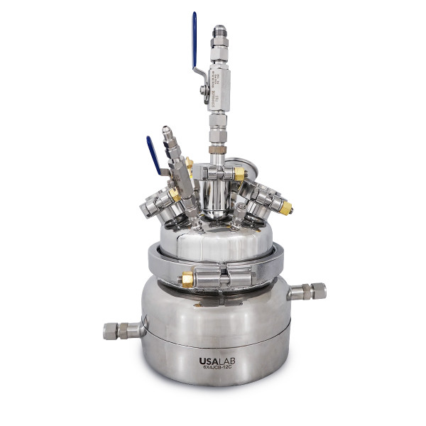 USA Lab 6-Inch Jacketed Diamond Miner – stainless steel vessel with sight glass lid and jacketed body for precise temperature control during crystallization and solvent recovery processes.