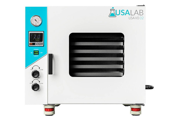 USA Lab ETL Certified 3.2 CuFt Vacuum Drying Oven – 200°C, 110V model featuring powerful 5-sided heating, digital temperature control, and durable stainless-steel chamber for efficient lab drying and degassing applications.