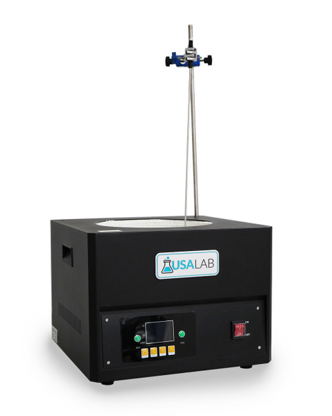 USA Lab HeatPro™ 20 L digital heating and stirring mantle, model USA-XHM-20L, rated to 300 °C and 2500 RPM, for precise laboratory heating/mixing