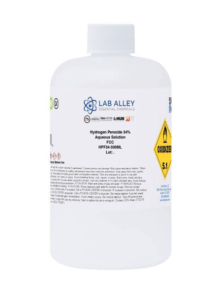 Lab Alley Hydrogen Peroxide 34%- Food Grade,Kosher