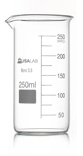 USA Lab Tall Form Beaker Borosilicate 3.3 - 250ml & 500ml