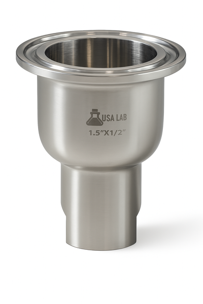 Hemispherical Reducer - Tri Clamp 1.5" to 1/2" FNPT - SS304
