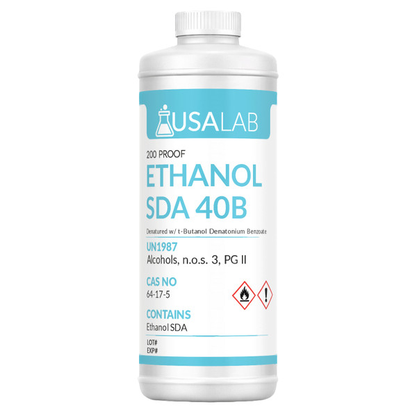 USA Lab ethanol SDA 40B 200 proof denatured alcohol bottle
