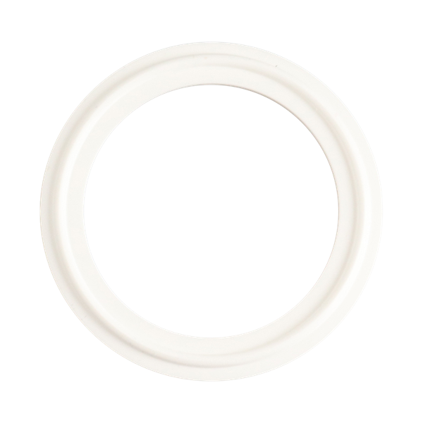 Platinum cured silicone sanitary gasket with Quick Check PX pink identification mark, designed for high temperature sanitary sealing, FDA compliant and USP Class VI suitable for SIP and CIP processing environments.