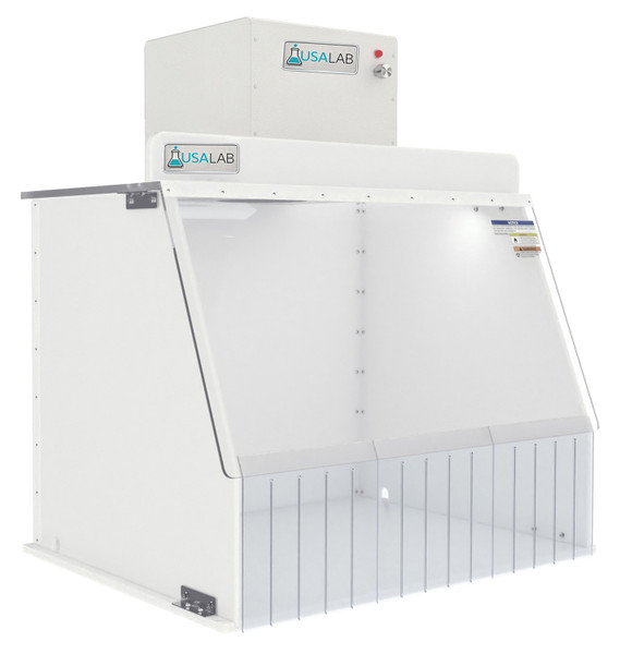 USA Lab Portable Clean Room PCR ISO Class 5 Laminar Flow Hood providing HEPA-filtered laminar airflow for particle-free workspace and contamination-sensitive laboratory applications.