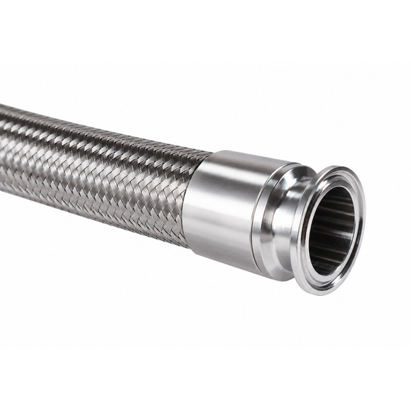 USA Lab USA made Tri Clamp stainless braided hose with corrugated PTFE lining